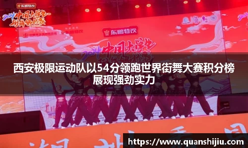 西安极限运动队以54分领跑世界街舞大赛积分榜展现强劲实力